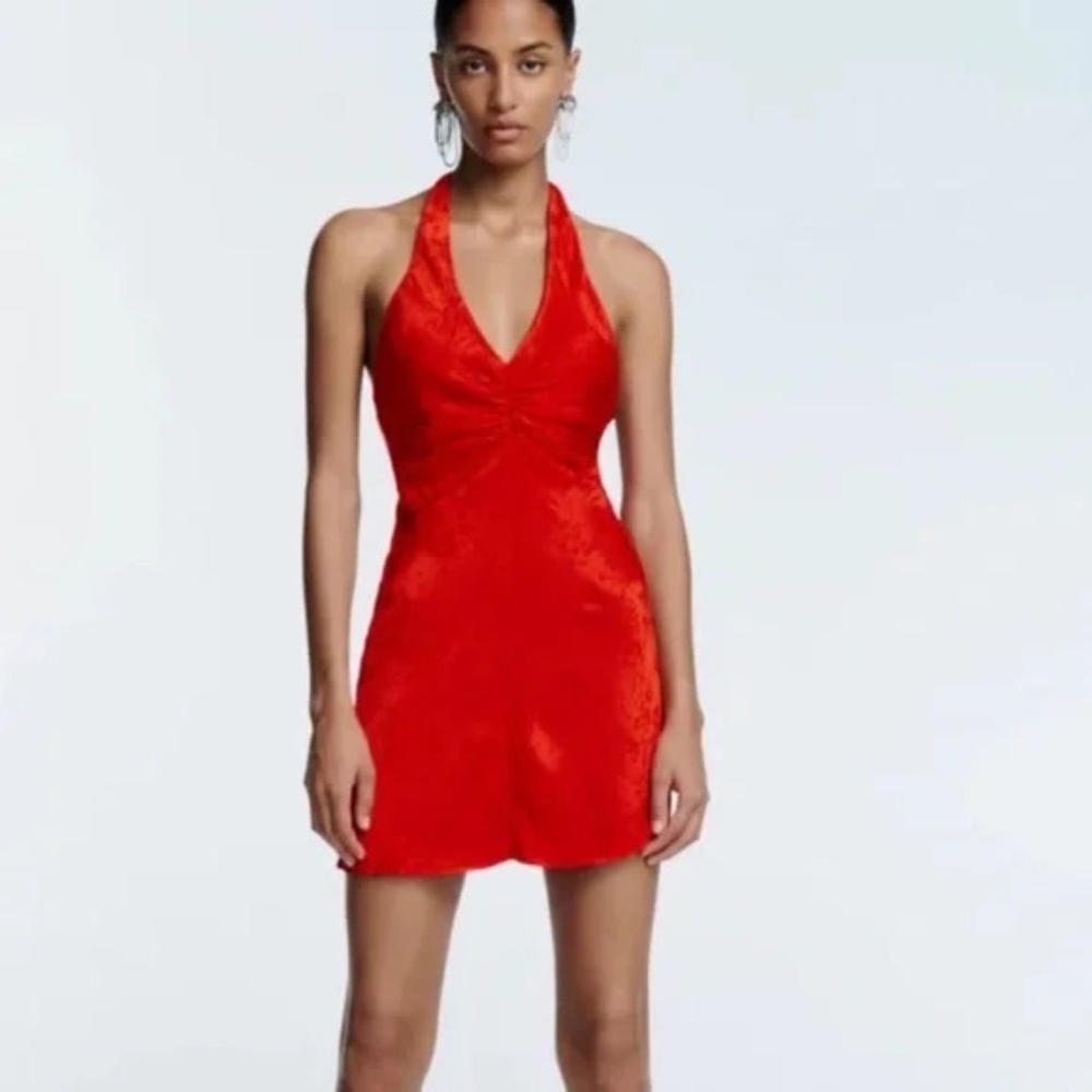 Zara Red Halter Dress, size L